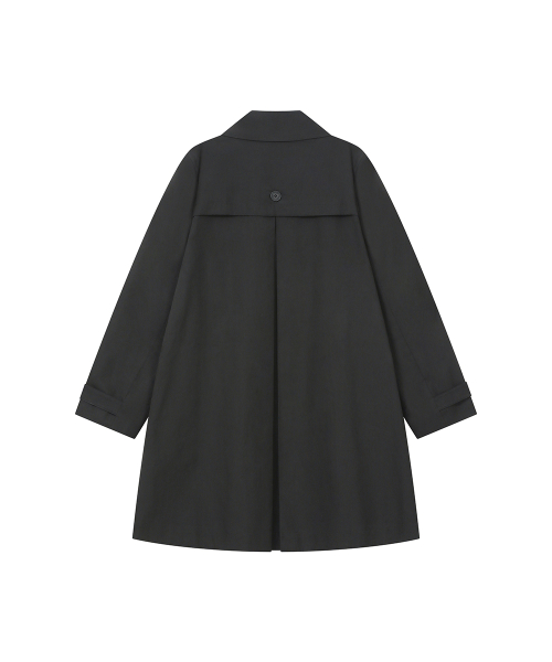 Double button pleats trench coat BLACK