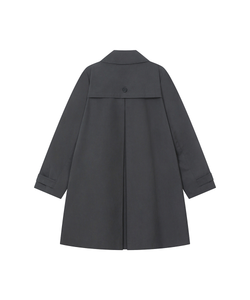 Double button pleats trench coat CHARCOAL