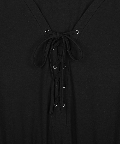 RL BALLOON SHIRRING TOP(BLACK)