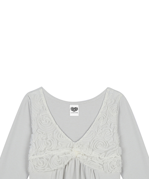 RL BALLOON SHIRRING TOP(BEIGE)