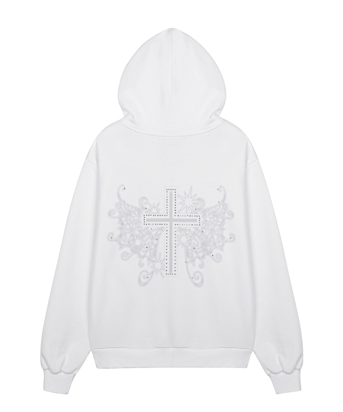 RL CROSS COLORSTONE HOOD ZIP UP(WHITE)