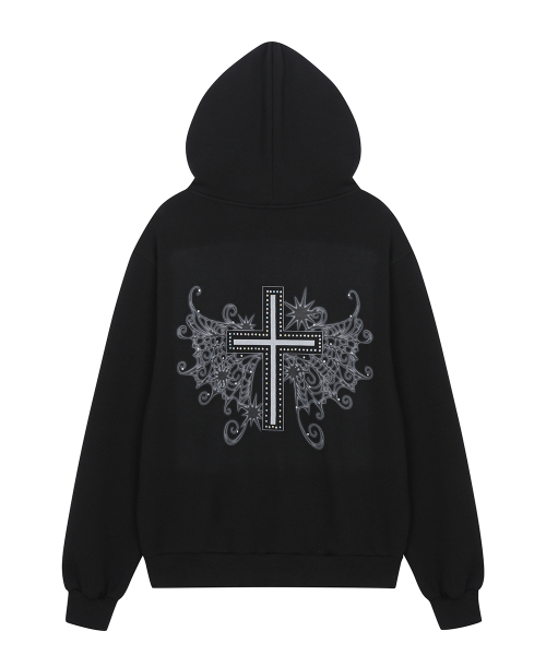 RL CROSS COLORSTONE HOOD ZIP UP(BLACK)