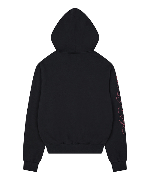 RL CROSS LETTERING FUR HOOD ZIP UP(BLACK)