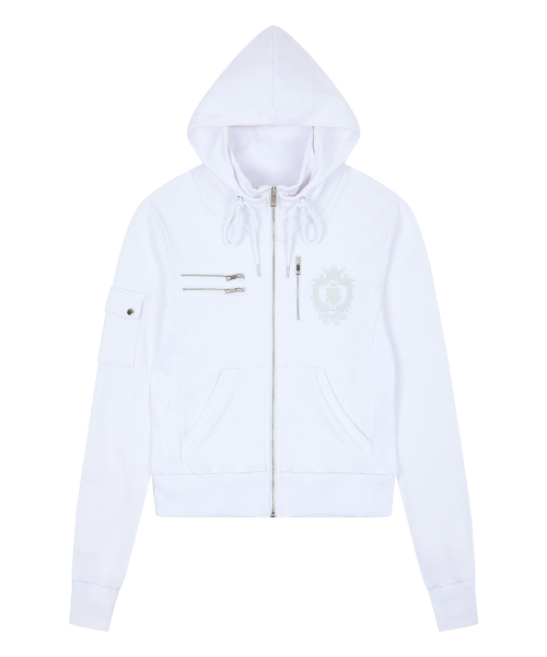 RL CROWN HOOD ZIP UP(WHITE)
