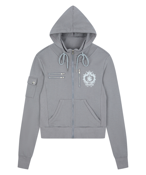 RL CROWN HOOD ZIP UP(CHARCOAL)