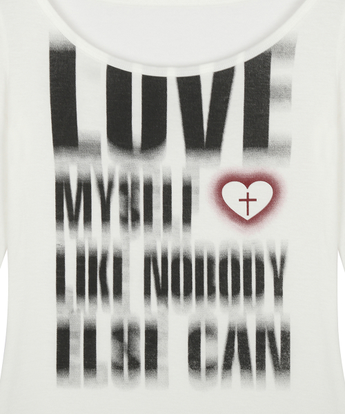 RL DISTORTED LETTERING TEE(WHITE)