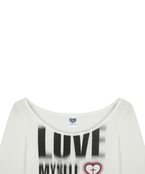 RL DISTORTED LETTERING TEE(WHITE)