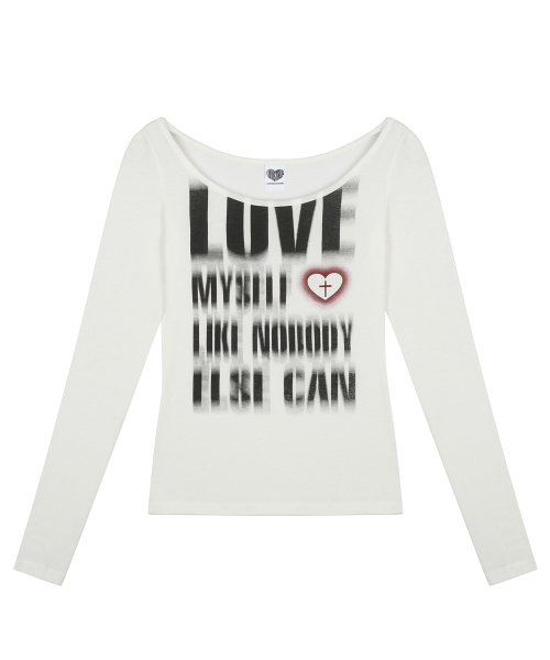 RL DISTORTED LETTERING TEE(WHITE)
