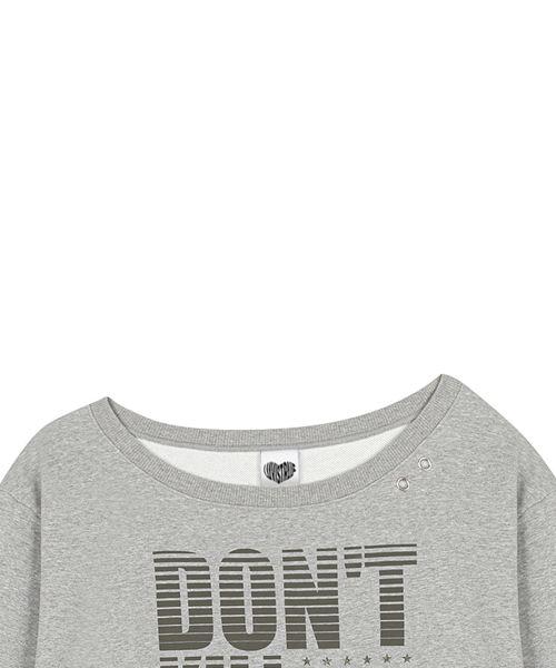 RL EYELET ONE SHOULDER SWEATSHIRT(GRAY)