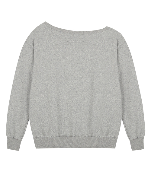 RL EYELET ONE SHOULDER SWEATSHIRT(GRAY)