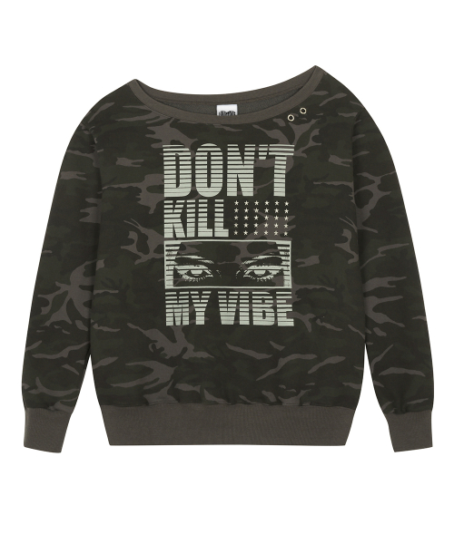 RL EYELET ONE SHOULDER SWEATSHIRT(CAMO)