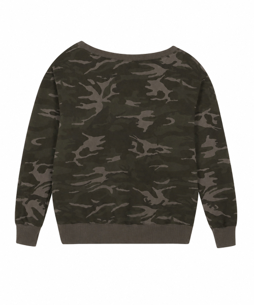 RL EYELET ONE SHOULDER SWEATSHIRT(CAMO)