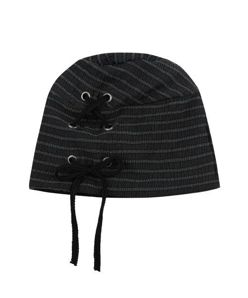RL EYELET STRING BEANIE(BLACK)