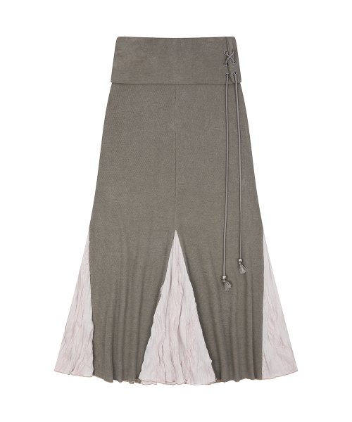 RL FOLDING LONG SKIRT(BROWN)