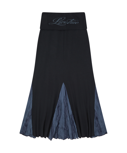 RL FOLDING LONG SKIRT(BLACK)