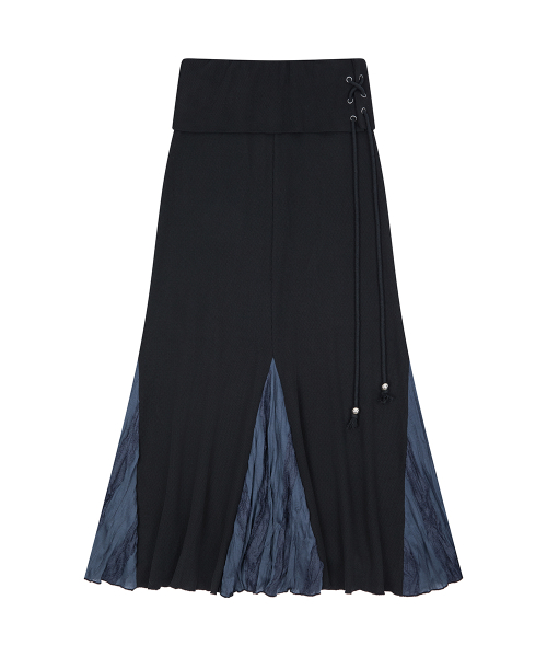 RL FOLDING LONG SKIRT(BLACK)