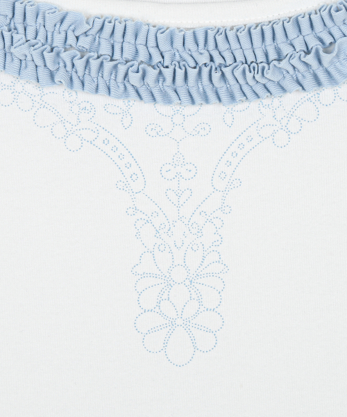 RL FRILL SLEEVE TEE(WHITE)