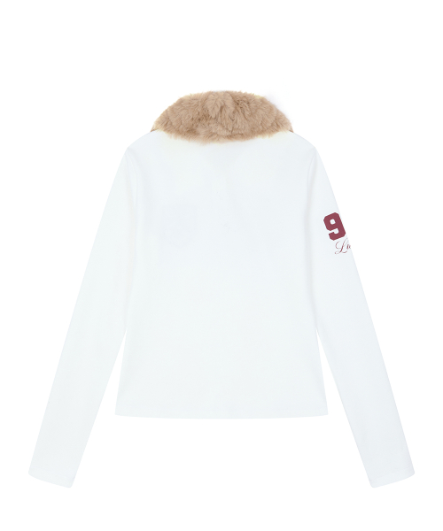 RL FUR COLLAR SLEEVE(IVORY)