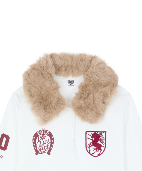 RL FUR COLLAR SLEEVE(IVORY)