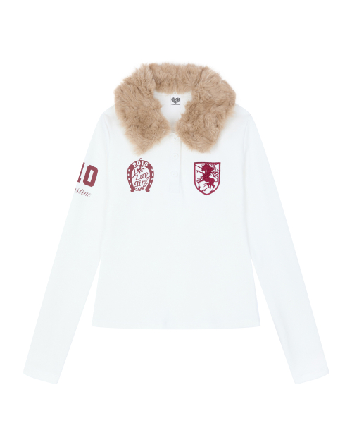 RL FUR COLLAR SLEEVE(IVORY)