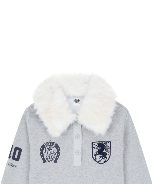 RL FUR COLLAR SLEEVE(GRAY)
