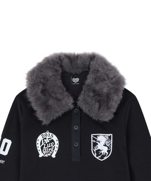 RL FUR COLLAR SLEEVE(BLACK)