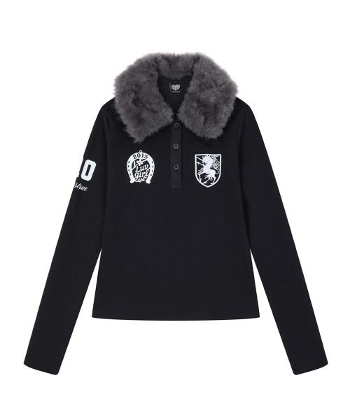 RL FUR COLLAR SLEEVE(BLACK)