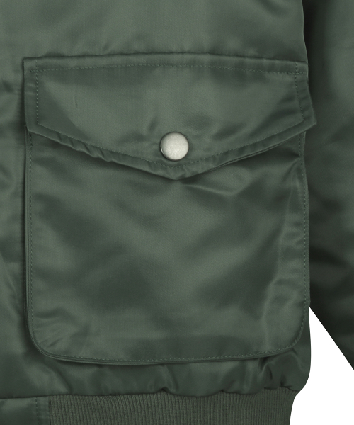 RL FUR TRIM PATCH BOMBER JACKET(KHAKI)