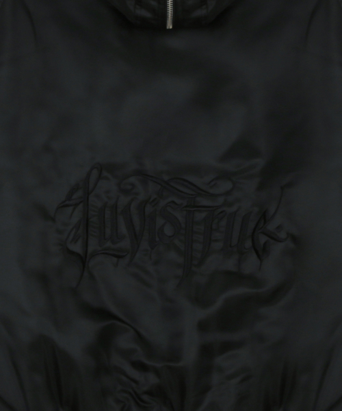 RL FUR TRIM PATCH BOMBER JACKET(BLACK)