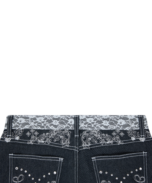 RL LACE LOW RISE PANTS(DENIM)