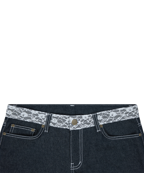 RL LACE LOW RISE PANTS(DENIM)