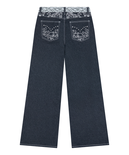 RL LACE LOW RISE PANTS(DENIM)