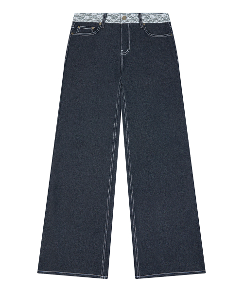 RL LACE LOW RISE PANTS(DENIM)
