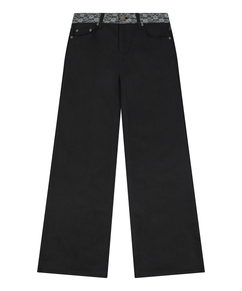 RL LACE LOW RISE PANTS(BLACK)
