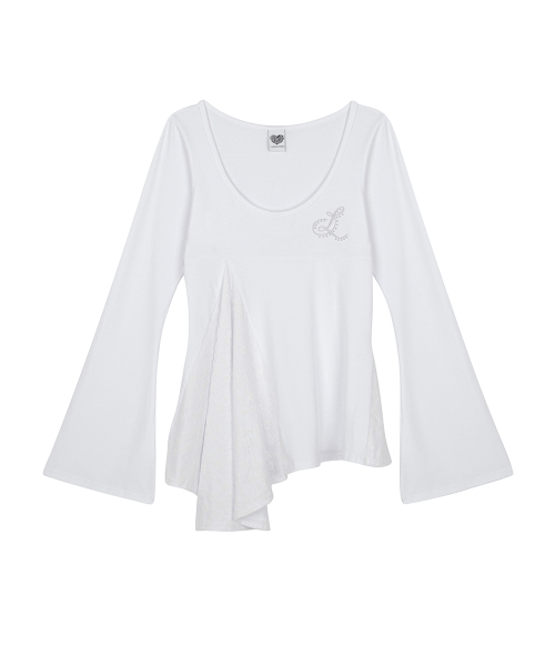 RL LAYERED LACE TEE(WHITE)