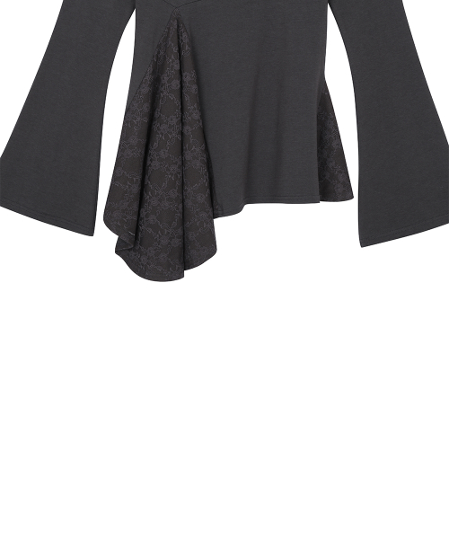 RL LAYERED LACE TEE(CHARCOAL)