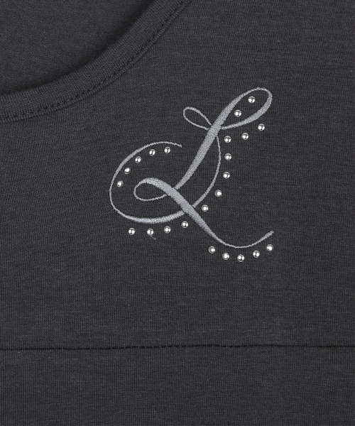 RL LAYERED LACE TEE(CHARCOAL)