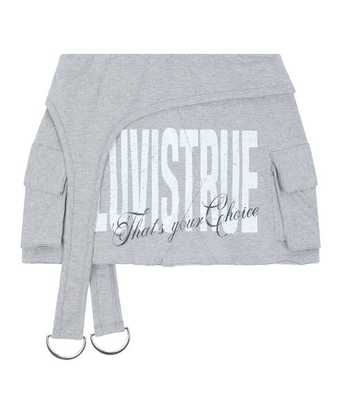 RL LAYERED MINI SKIRT(GRAY)