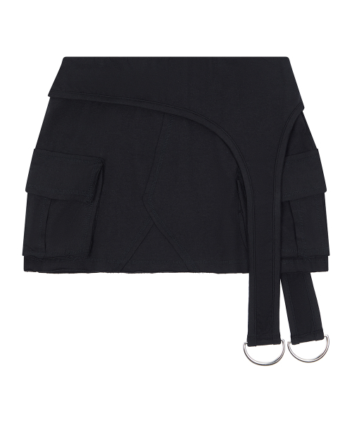 RL LAYERED MINI SKIRT(BLACK)