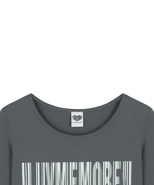 RL LUVMEMORE SHIRRING TEE(CHARCOAL)