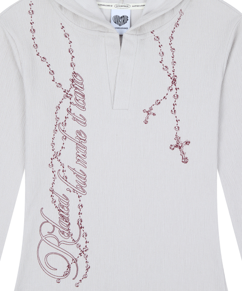 RL ROSARY HOOD T-SHIRT(BEIGE)
