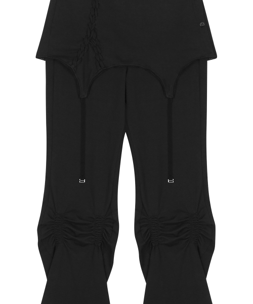 RL SHIRRING BOOTSCUT PANTS(BLACK)