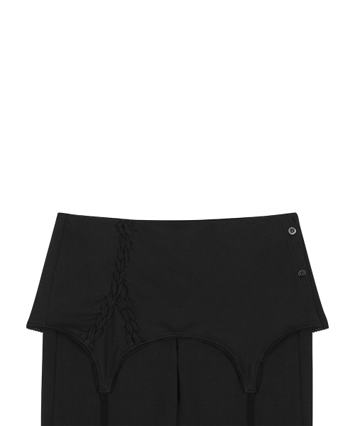 RL SHIRRING BOOTSCUT PANTS(BLACK)