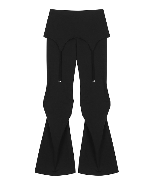 RL SHIRRING BOOTSCUT PANTS(BLACK)