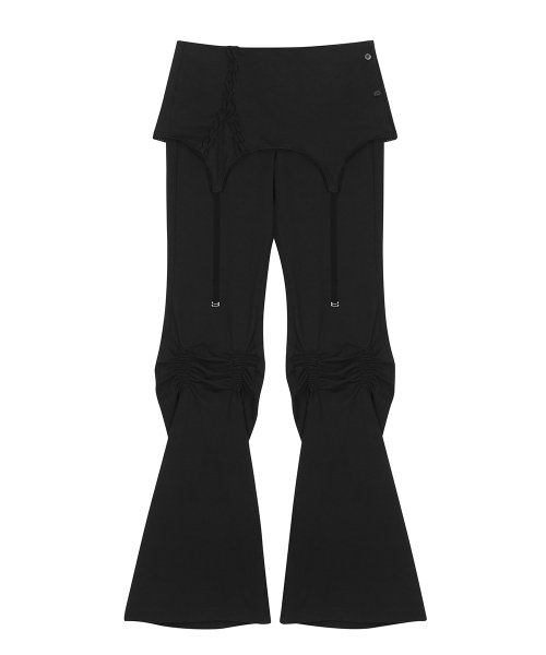 RL SHIRRING BOOTSCUT PANTS(BLACK)