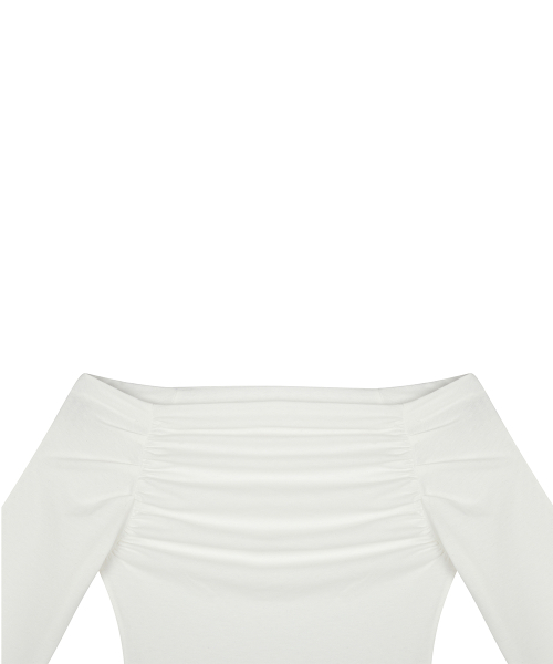 RL SHIRRING SLEEVE(WHITE)