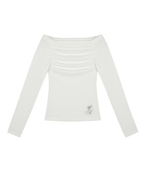 RL SHIRRING SLEEVE(WHITE)