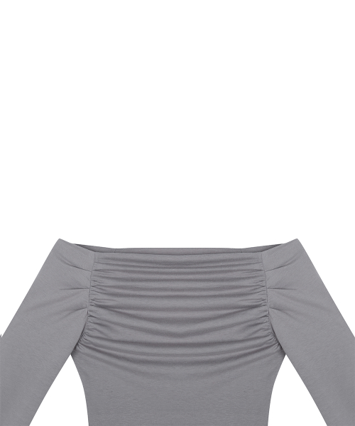 RL SHIRRING SLEEVE(CHARCOAL)