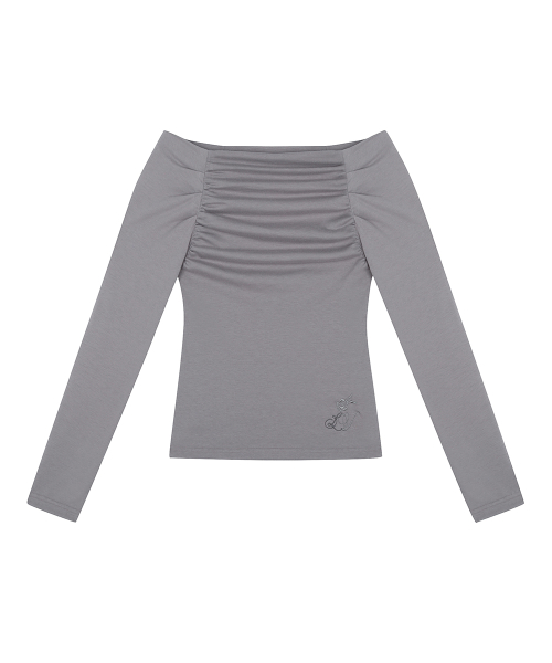 RL SHIRRING SLEEVE(CHARCOAL)