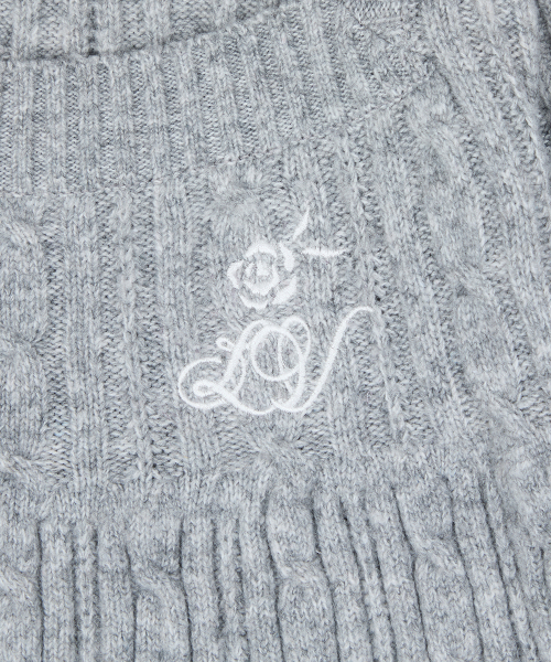 RL SQUARE NECK KNIT(GRAY)